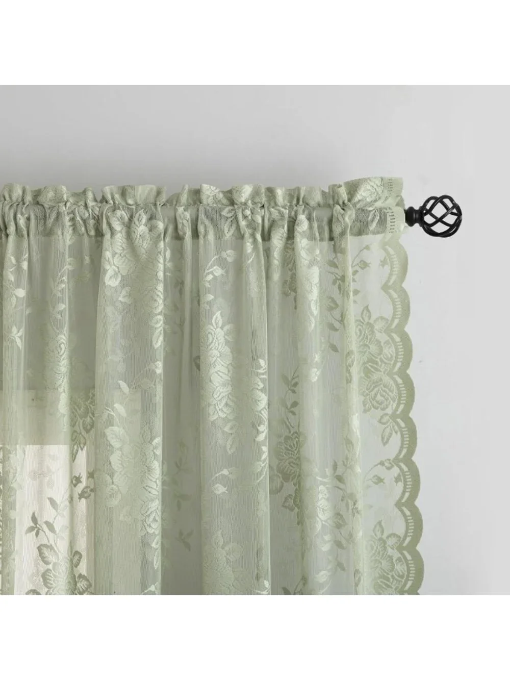 Sage Green Vintage Lace Curtains 84